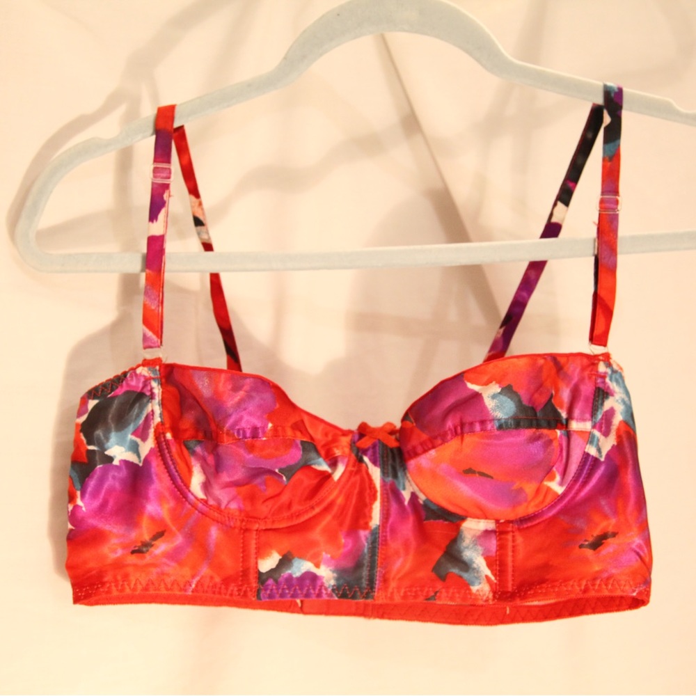 Vintage silk bustier bra top